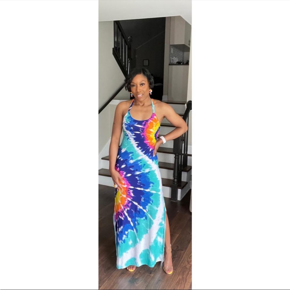 Tie dye maxi dress